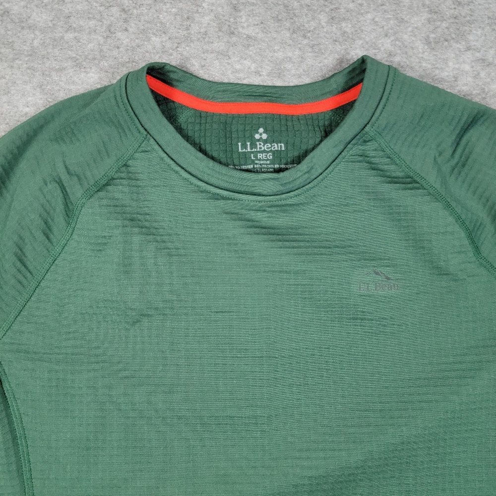 L.L.Bean Dark Green Heavyweight Base Layer Crew Top Women's Size Large Regular - Picture 2 of 11